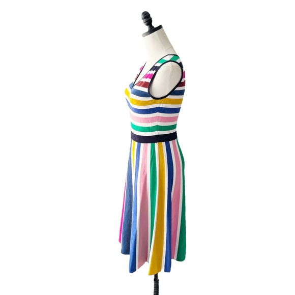 Boden Gracie Striped Knitted Fit and Flare Dress | US 4 - Picture 5 of 11
